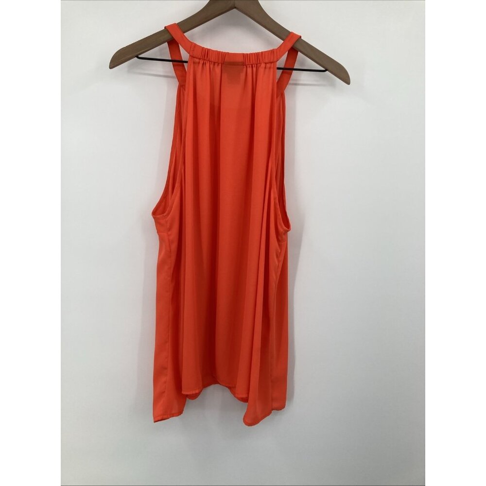 Torrid Halter Tank Top Bright Orange Sheer Woman 1 (14/16) - Picture 4 of 9